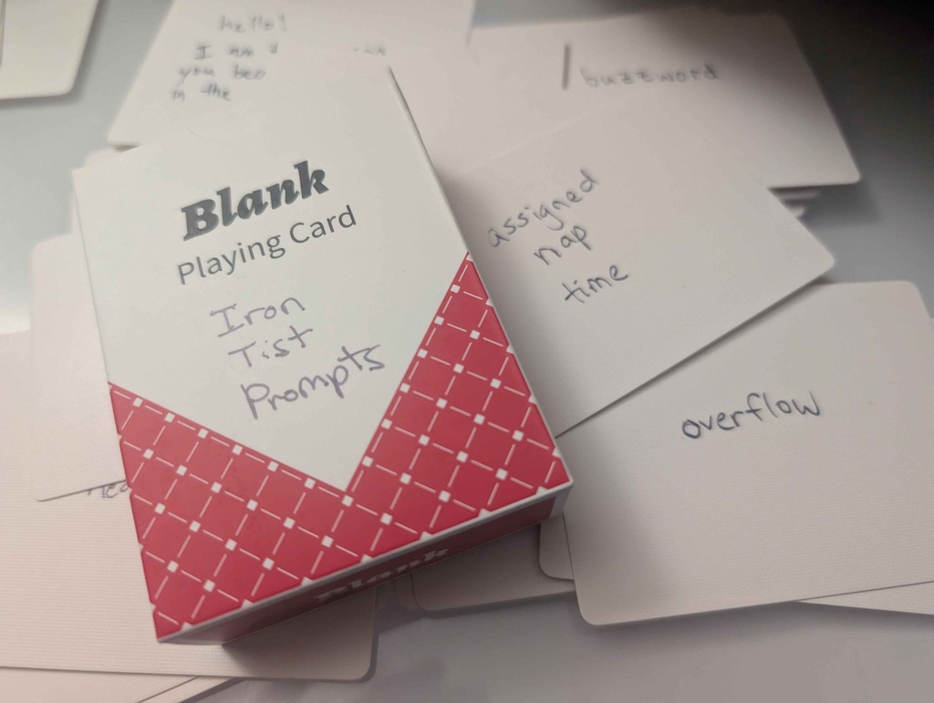 iron hypnotist prompt handwritten deck